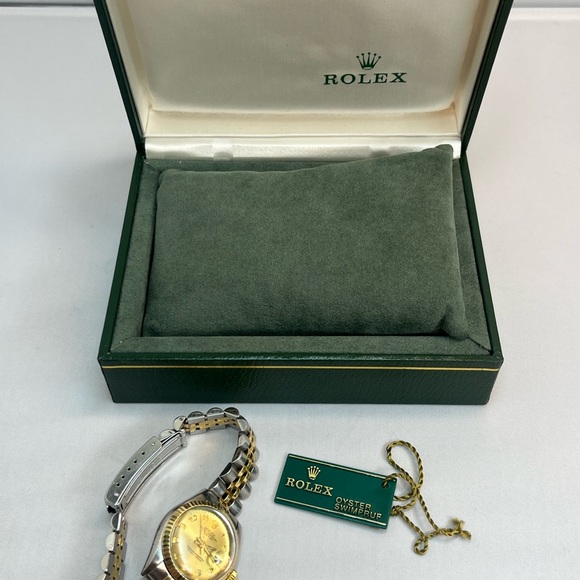 PAPERS Rolex Datejust 26mm 69240 Two Tone Jubilee 18k Gold Roman Dial Watch - Picture 14 of 15